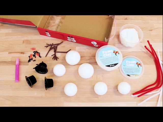 Vidéo teaser pour How to build a snowman with Foam Clay (unboxing DIY Christmas - Build a snowman)