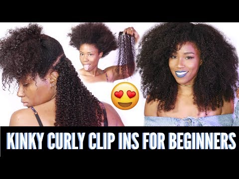 How To Install Clip ins for beginners | Kinky curly...