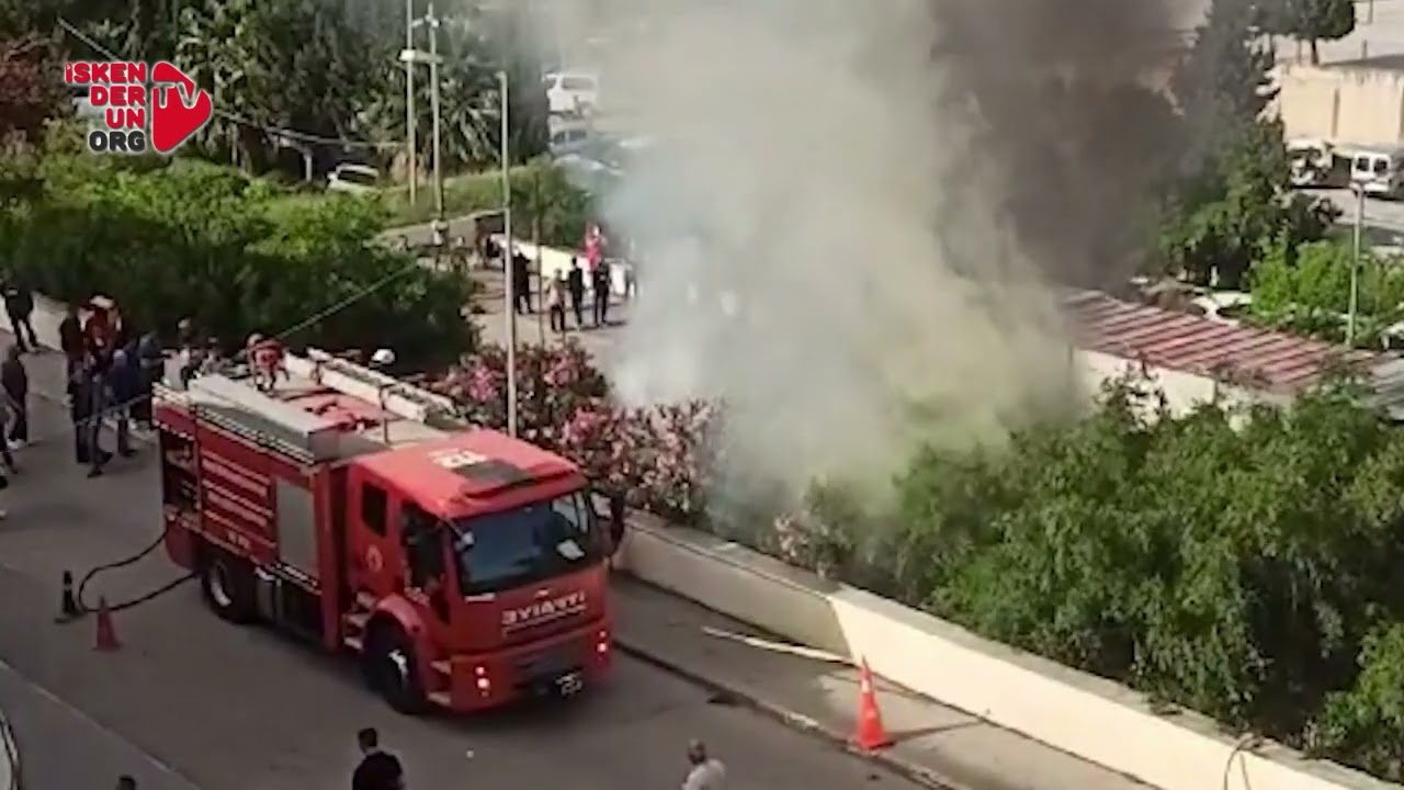 Hastane bahçesindeki kontyner poliklinik yandı!