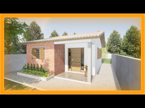 Planta de Casa Pequena 6x9 com 2 Quartos Cozinha Americana