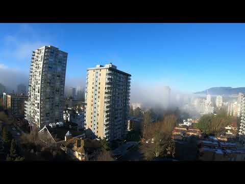 4k video demo - Morning fog creeping in - Vancouver, B.C - Jan 14/2019
