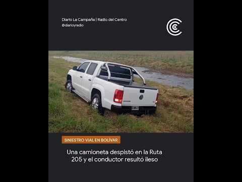 Una camioneta despistó en la Ruta 205 y el conductor resultó ileso | Bolívar
