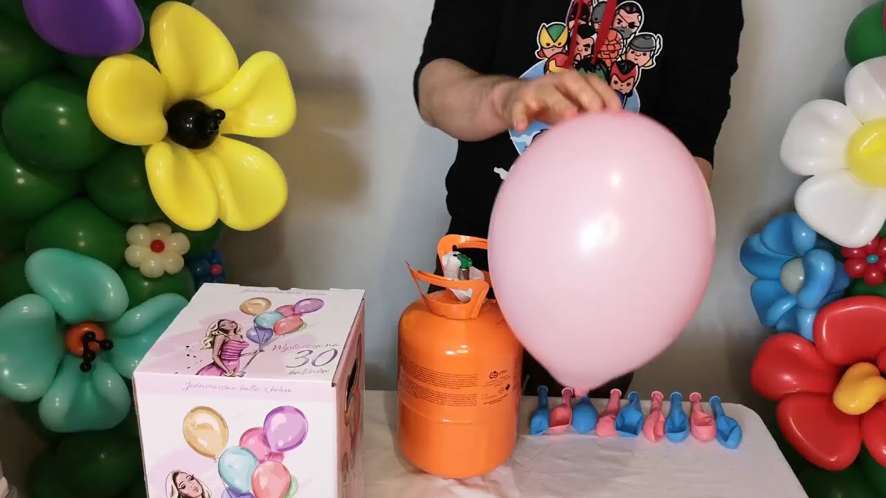 Ile balonów 12'' calowych napompuje jednorazowa butla z helem na 30 balonów Jak pompować balony