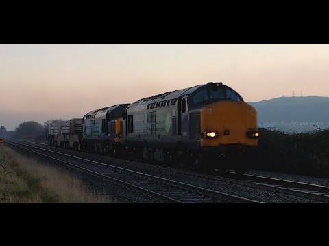 Prestatyn 20.12.2016 - DRS 37612 & 37607 on Valley Flasks - class 37 engine tones