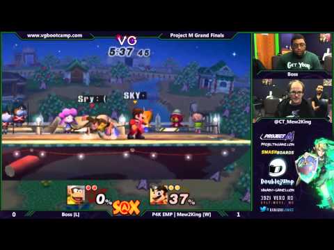 S@X 9/30/14 - Boss (Diddy Kong) vs Mew2King (Mario, Mewtwo) - Project M Grand Finals - Smash PM