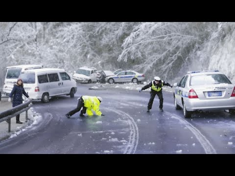 Icy Road Madness Caught on Camera - Best of 2025