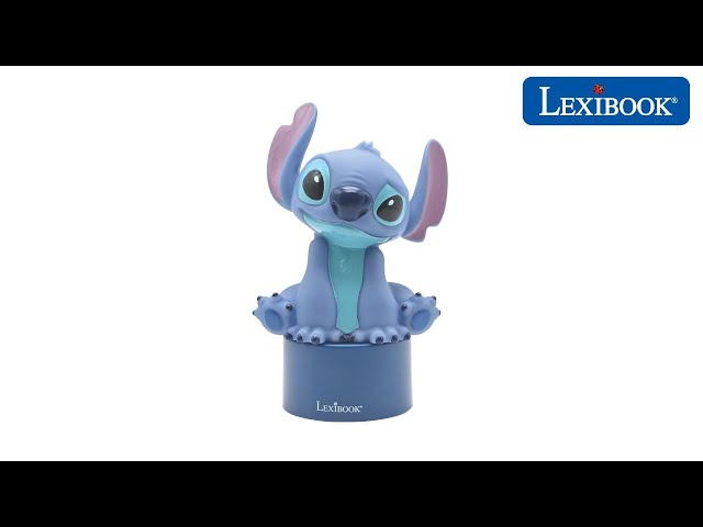 Vídeo relacionado con LEXIBOOK, Disney Stitch, Luz Nocturna con Altavoz, Cambio de Color, Luz Suave, Funciona con Pilas, Azul, NS01D