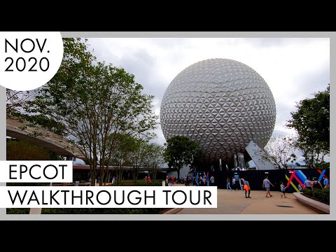 EPCOT Walkthrough (with Holiday Decorations!) | November 2020 | Walt Disney World - Orlando, FL