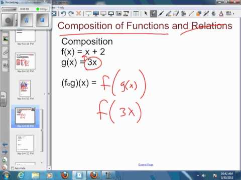 7-7 Operations on Functions - Example 5 - compositions of relations and functions