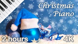☆ 2 HOURS ☆ Christmas PIANO Instrumental ♫ Christmas Music Playlist ☆ Snow Falling ☆