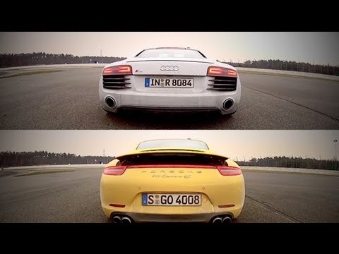 Porsche 911 vs. Audi R8 - Launchcontrol / Start