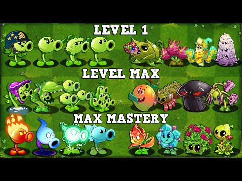 Every PEA & NEW Plants LEVEL 1 vs MAX vs M200 - Who Will Win? - PvZ 2 Plant vs Plant