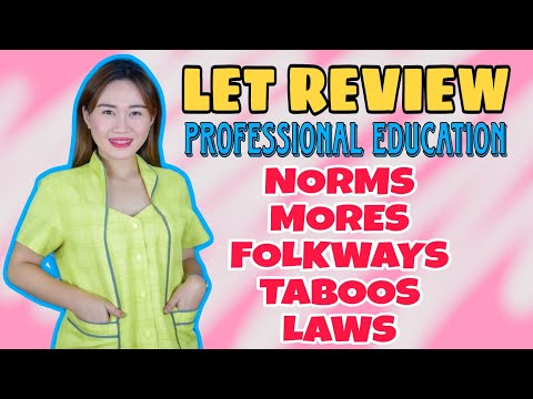 NORMS | FOLKWAYS | MORES | TABOOS | LAWS | PROFESSIONAL EDUCATION | LET REVIEW