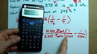 Find the Vapour Pressure (Clausius-Clapeyron Equation)