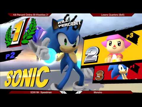 KPO 2 - Losers Quarters - S2W Mr. Speedman (Sonic) vs. Moncho (Villager) - SSB4