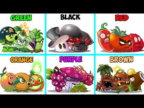 Pvz 2 - Random 20 Team COLORFUL Plants Battlez - Who Will Win?