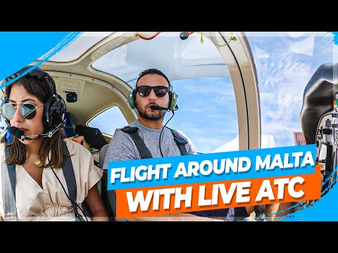 Flight around Malta with live ATC | (4K)