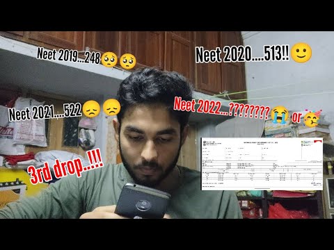 NEET 2022 Result || My Reaction || 4th Attempt || Again Dropped?🤔#neet#neetresult #neetresult2022