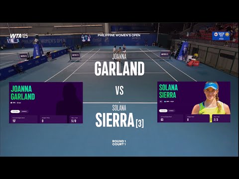 Joanna Garland (TPE) vs  (3) Solana Sierra (ARG)  -  Game, Set, Match