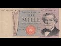 BANCA D ITALIA LIRE MILLE 1000 G VERDI Italian Banknote