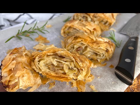 CABBAGE STRUDEL RECIPE | How to make strudel with store bought phyllo flaky dough | Zeljni Zavitek