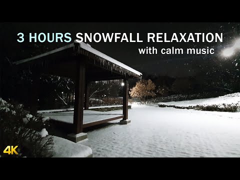 3 HOURS of Relaxing Snowfall - Falling Snow - Best for Meditation - 4K