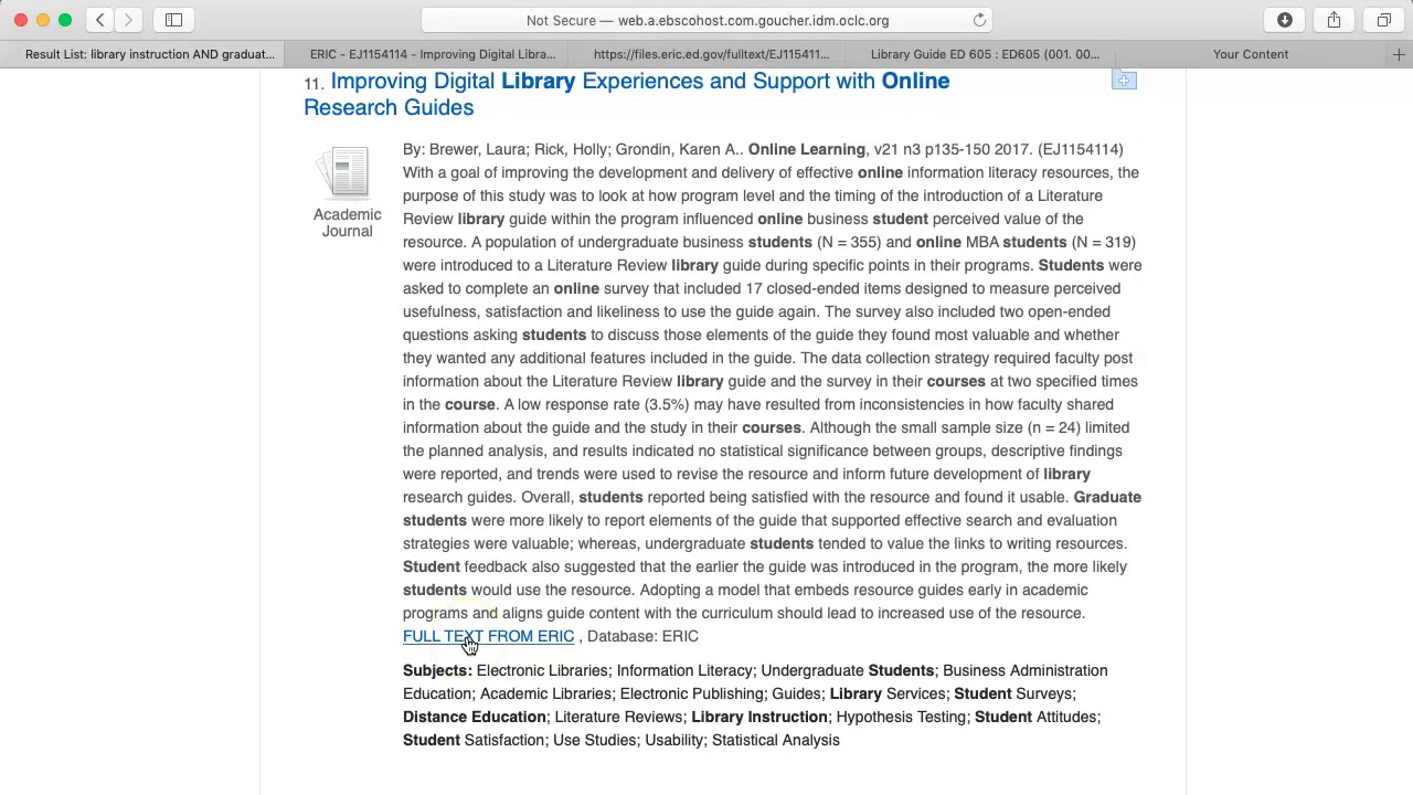 Finding a Peer-Reviewed Article Using the EBSCO databases