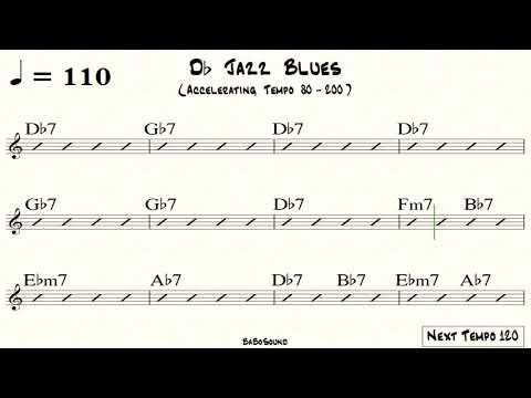Db Jazz Blues / Backing Track For Bass (Accelerating Tempo 80-200) Swing Style