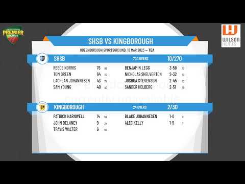 Cricket Tasmania Premier League - Men's 3rd Grade - Semi Final - SHSB v Kingborough - Day 1