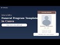 How To Edit A Funeral Program Template In Canva Easy Tutorial