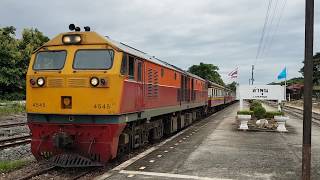 preview picture of video 'Thai Railway: Express No.51 Bangkok - Chiang Mai departing Lamphun Station'