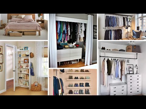 Part of a video titled 10 Ways to Store Clothes Without a Closet! - YouTube