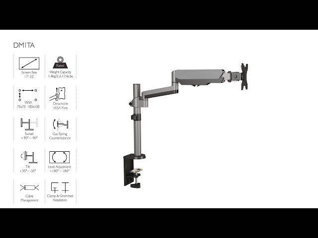 Video Teaser für Touch Adjust Monitor Mount - DM1TA