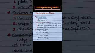 Classification of Rocks !!