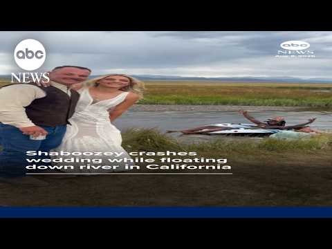 Shaboozey crashes wedding while floating down river in California