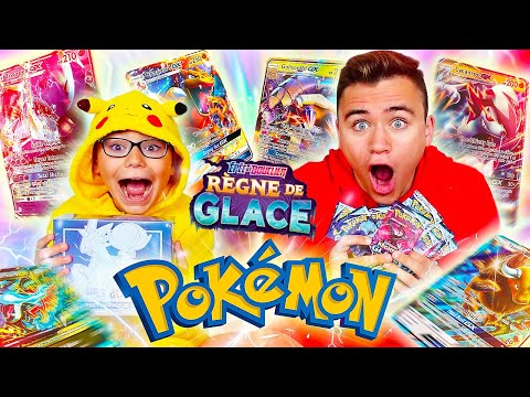 BATTLE D'OUVERTURE DE BOOSTER POKÉMON RÈGNE DE GLACE (On a eu plein de cartes rares !!!)