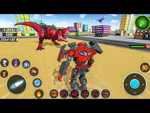 Dino Robot Transformation Jet Bike Car Dinosaur Robot Game New Mega City Update - Android Gameplay