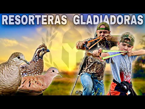 Cacería de TORTOLAS y CHOLIS con RESORTERA // Regalo para David Jr.