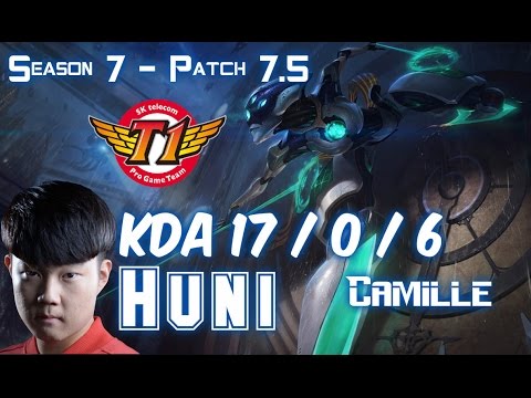 SKT T1 Huni CAMILLE vs ILLAOI Top - Patch 7.5 KR Ranked