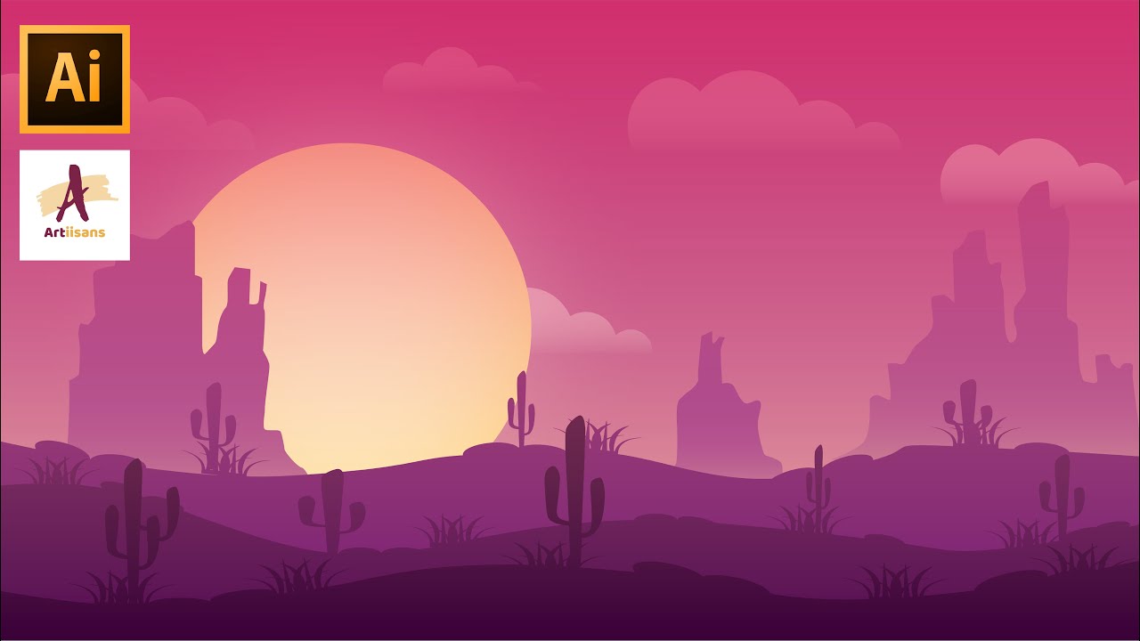 Sunrise Vector illustrator tutorial for beginners | Adobe Illustrator Tutorial