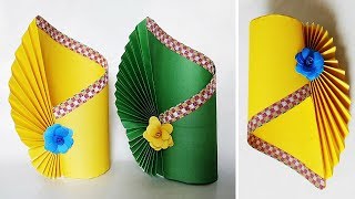 How To Make a Flower Vase at Home | Making Paper Flower Vase | DIY Simple Paper Crafts
