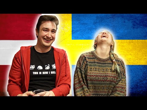 Swedish girl tries to speak Danish - Danish boy tries to speak Swedish 1