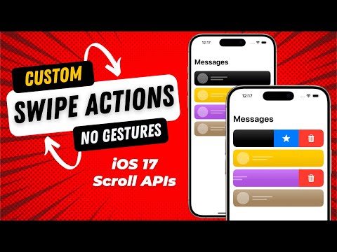 Swipe Actions For ScrollView - No Gestures! - iOS 17 Scroll APIs - Xcode 15 thumbnail