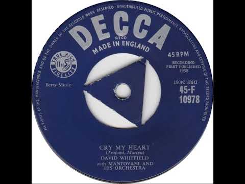 UK New Entry 1958 (26) David Whitfield - Cry My Heart