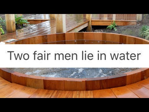 Two fair men lie in water