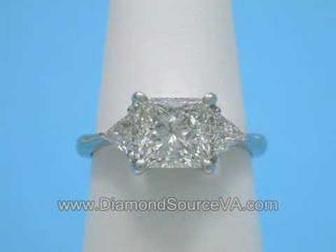 Princess Cut Diamond Ring 1.15-carat 0.32 tcw Trillion sides