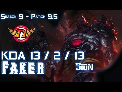 SKT Faker SION vs AKALI Mid - Patch 9.5 KR Ranked