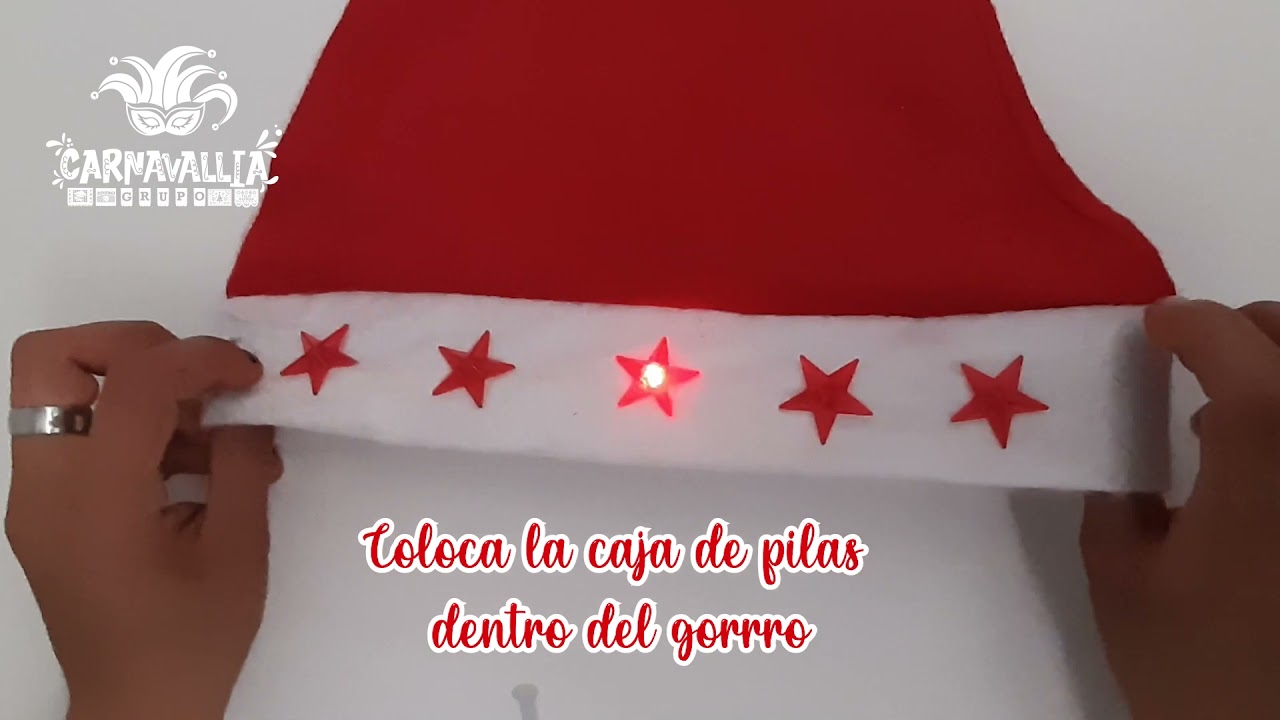 Gorro navideño con luces led