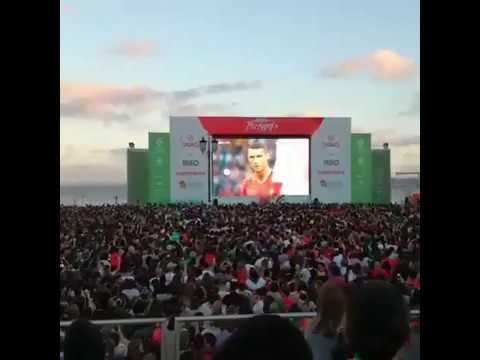CRISTIANO RONALDO GOAL - Portuguese fans celebrate with free kick goal