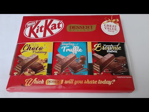 Unboxing KitKat Dessert Delight Great Value Pack | Choco Pudding, Tempting Truffle, Brownie Kubes